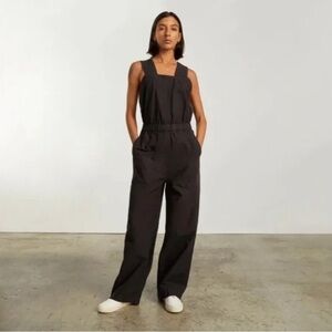 Everlane The Fatigue Apron Black Jumpsuit Cotton Linen
